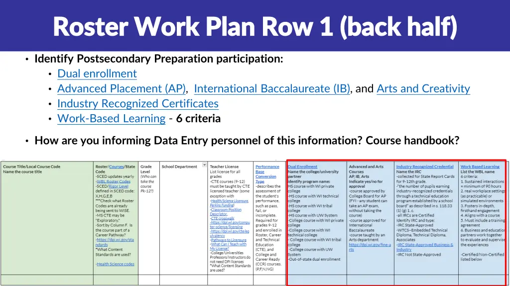 roster work plan row 1 back half roster work plan