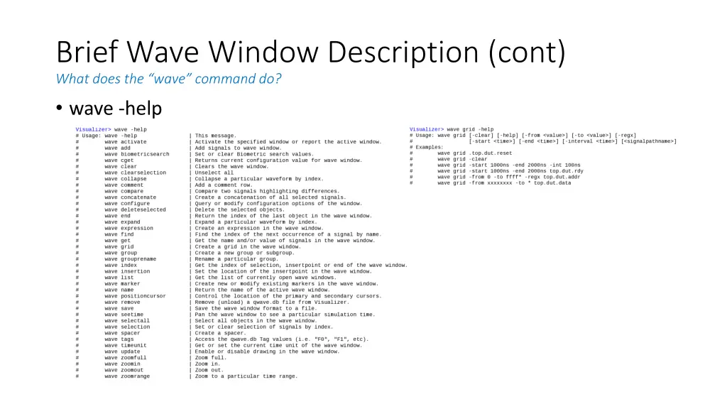 brief wave window description cont what does