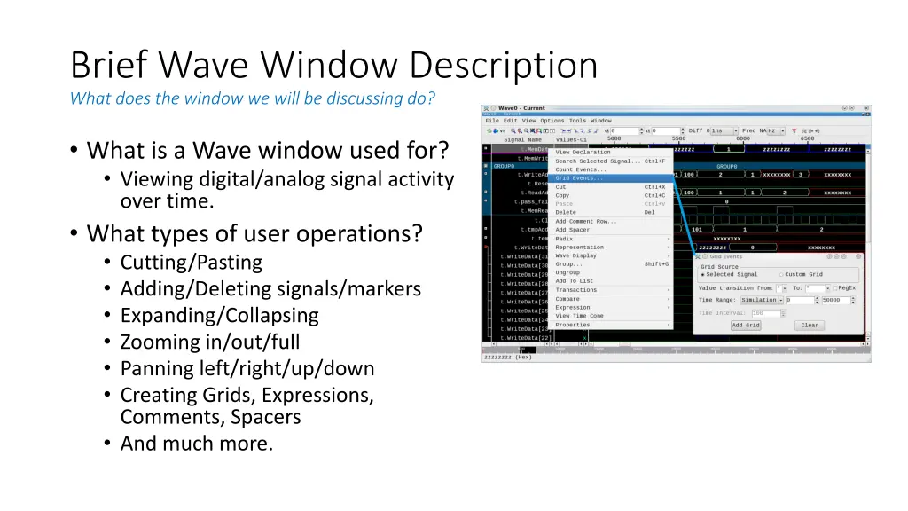 brief wave window description what does
