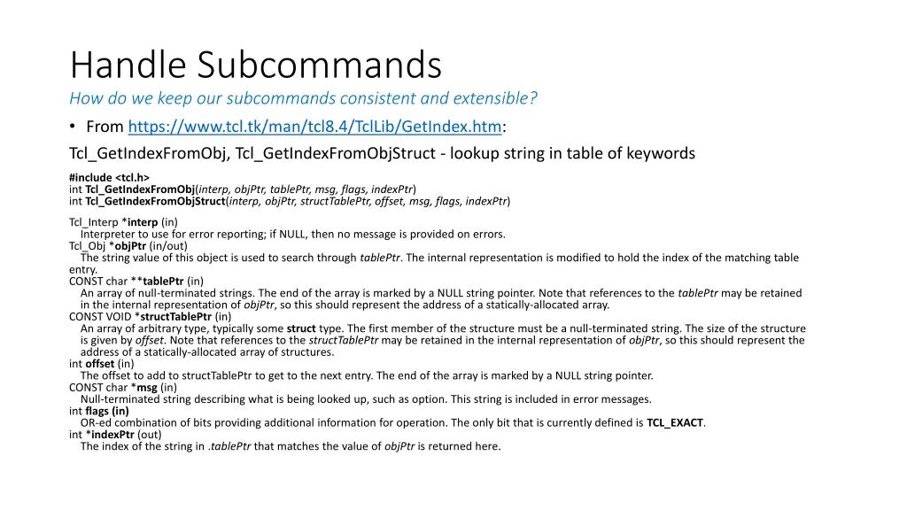 handle subcommands how do we keep our subcommands