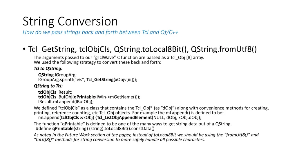 string conversion how do we pass strings back
