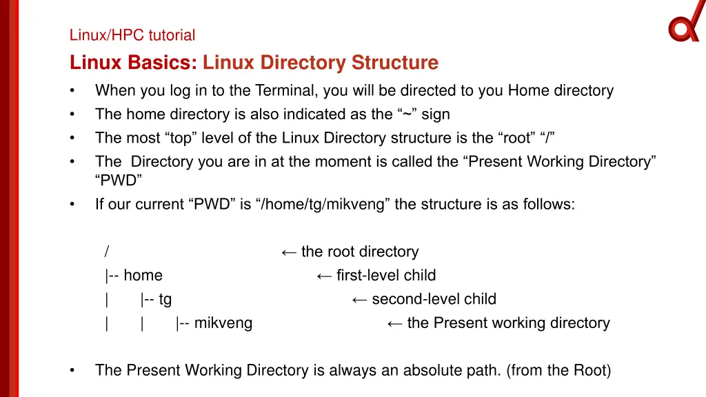linux hpc tutorial linux basics linux directory