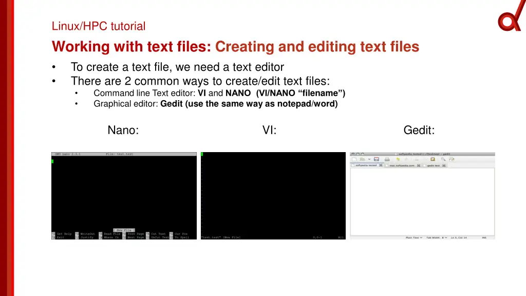 linux hpc tutorial working with text files
