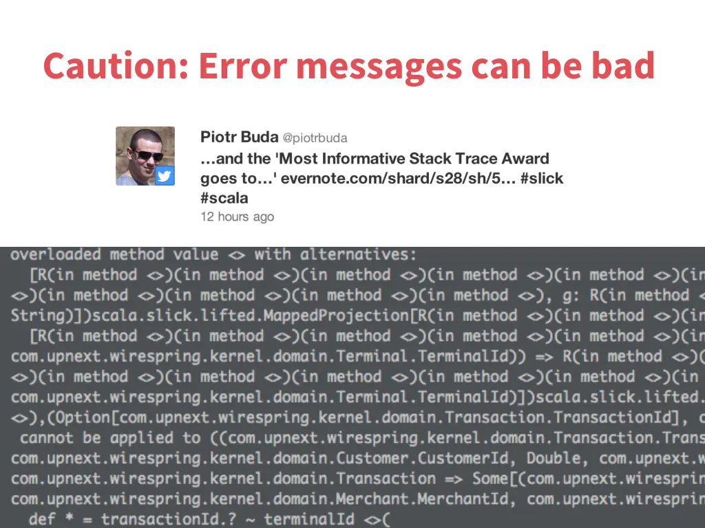 caution error messages can be bad