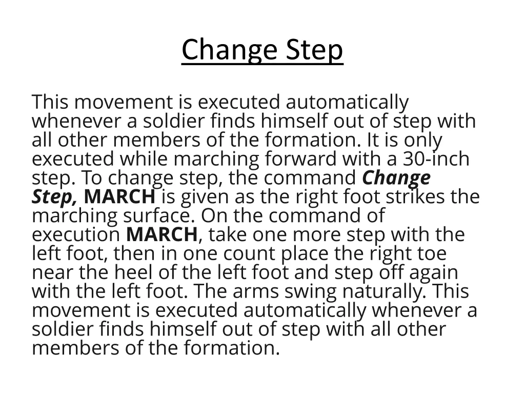 change step