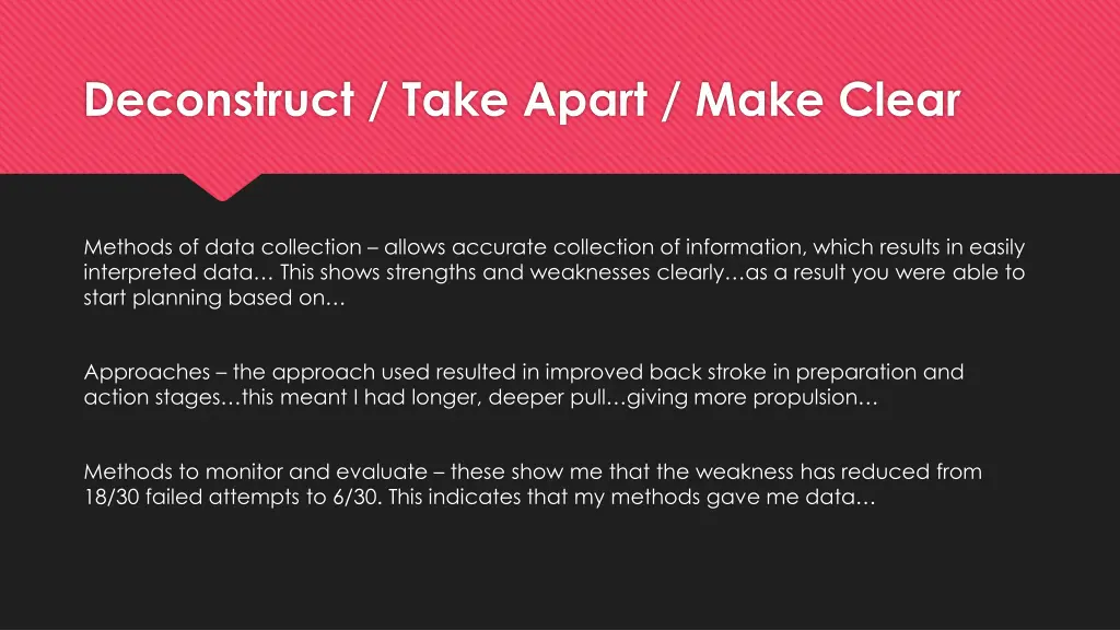 deconstruct take apart make clear