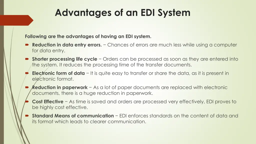advantages of an edi system