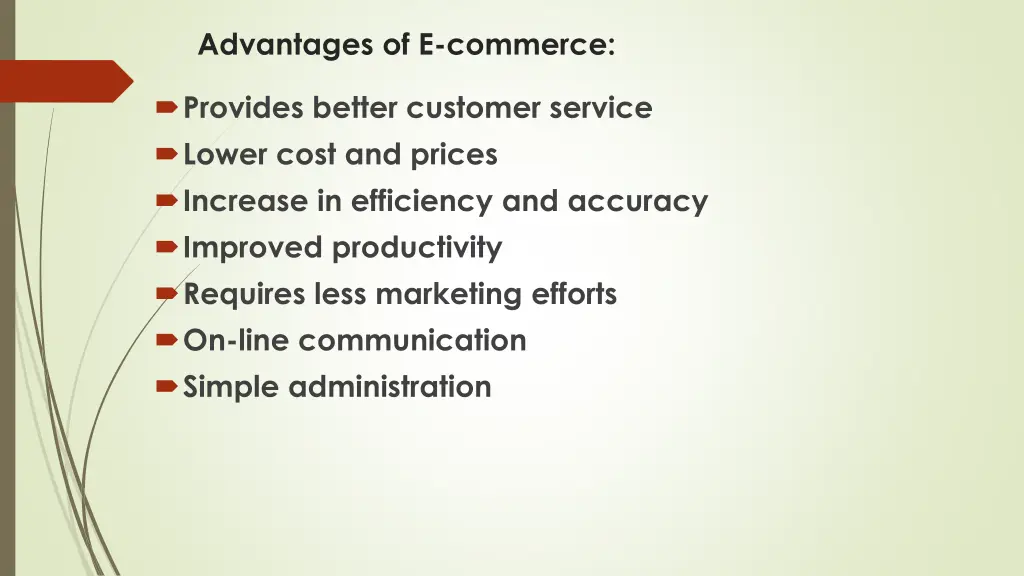 advantages of e commerce