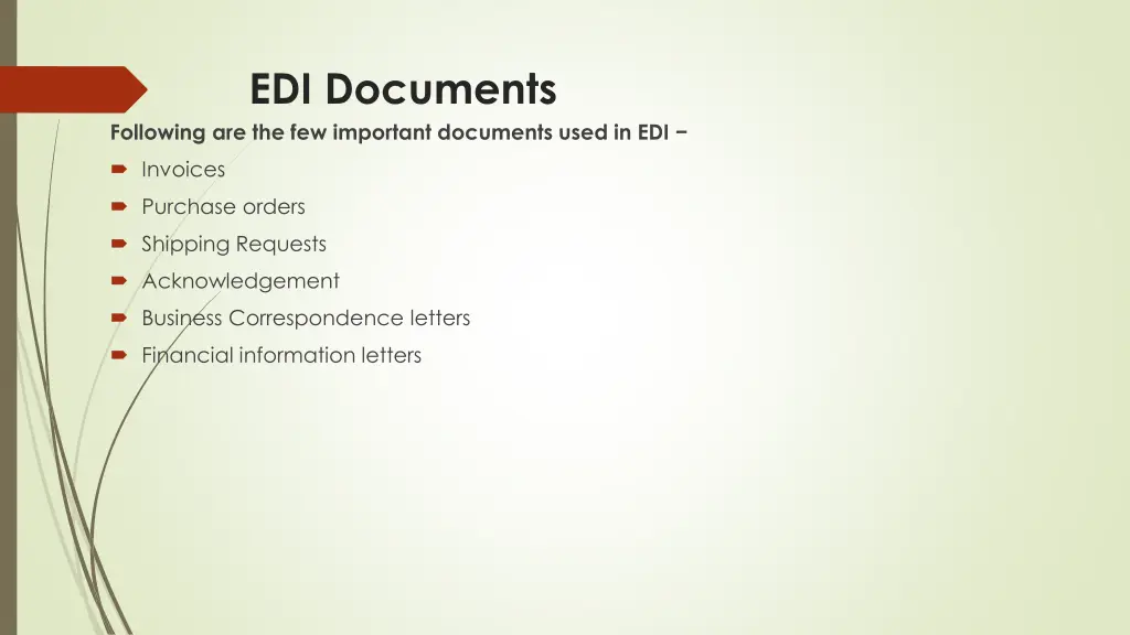 edi documents following are the few important