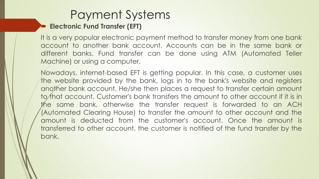 payment systems electronic fund transfer