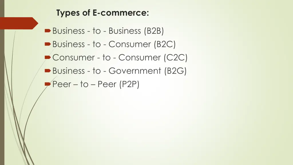 types of e commerce