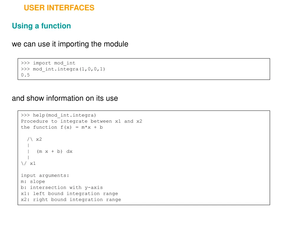 user interfaces 6
