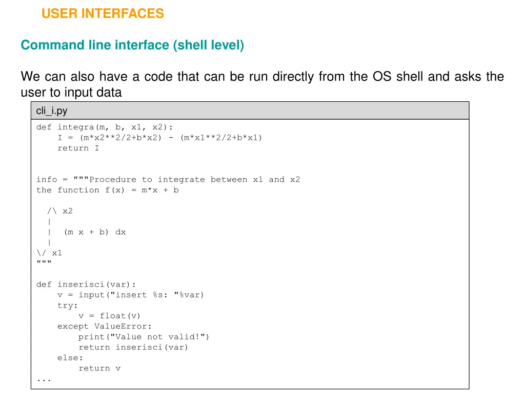 user interfaces 7