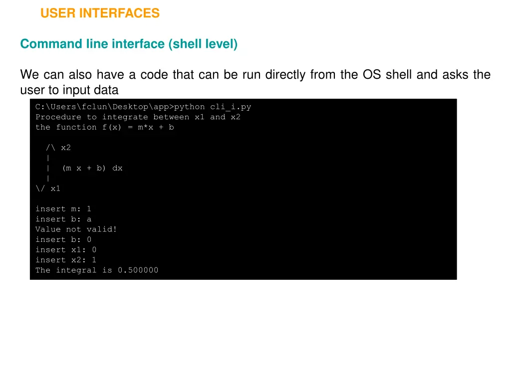 user interfaces 9