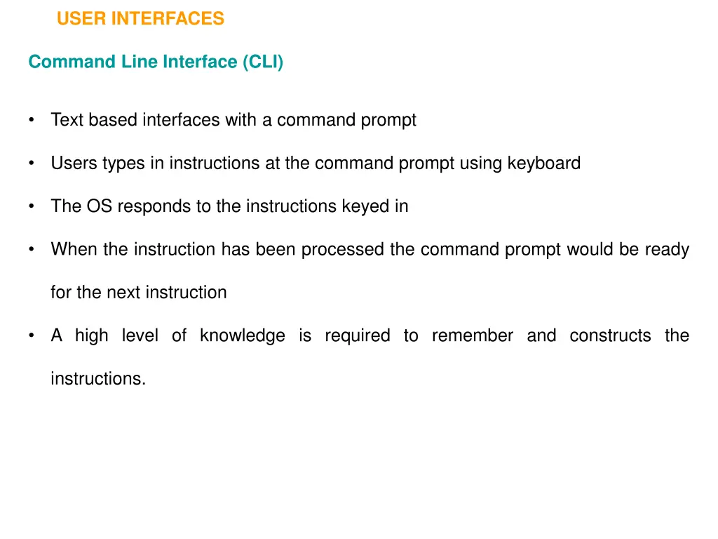 user interfaces