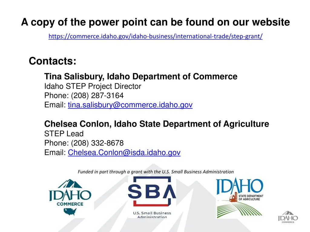 a copy of the power point can be found