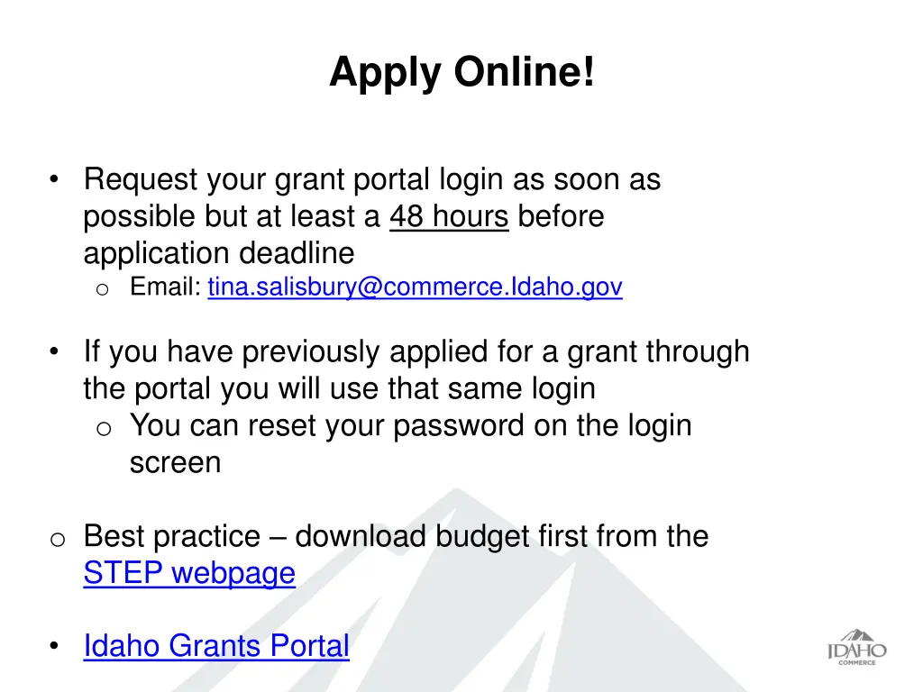 apply online