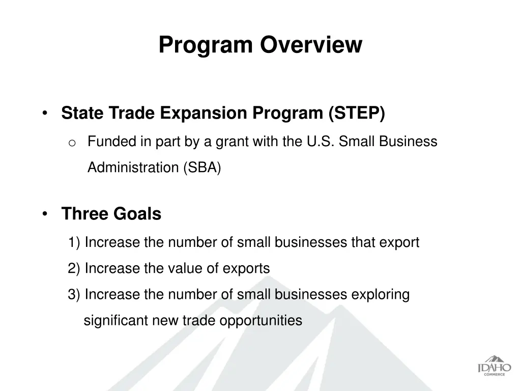 program overview
