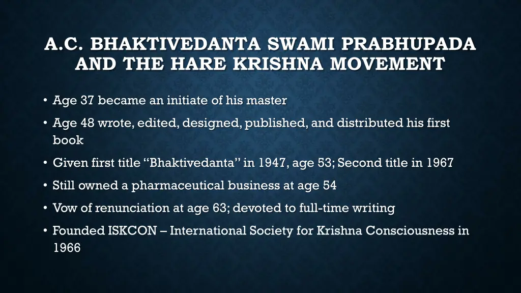a c bhaktivedanta swami prabhupada and the hare 1