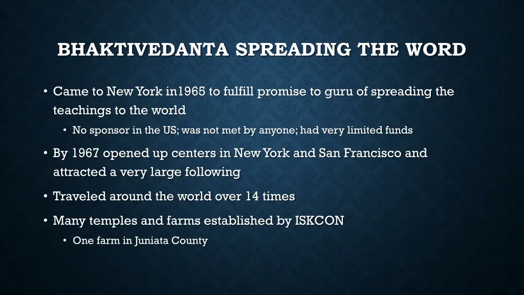 bhaktivedanta spreading the word