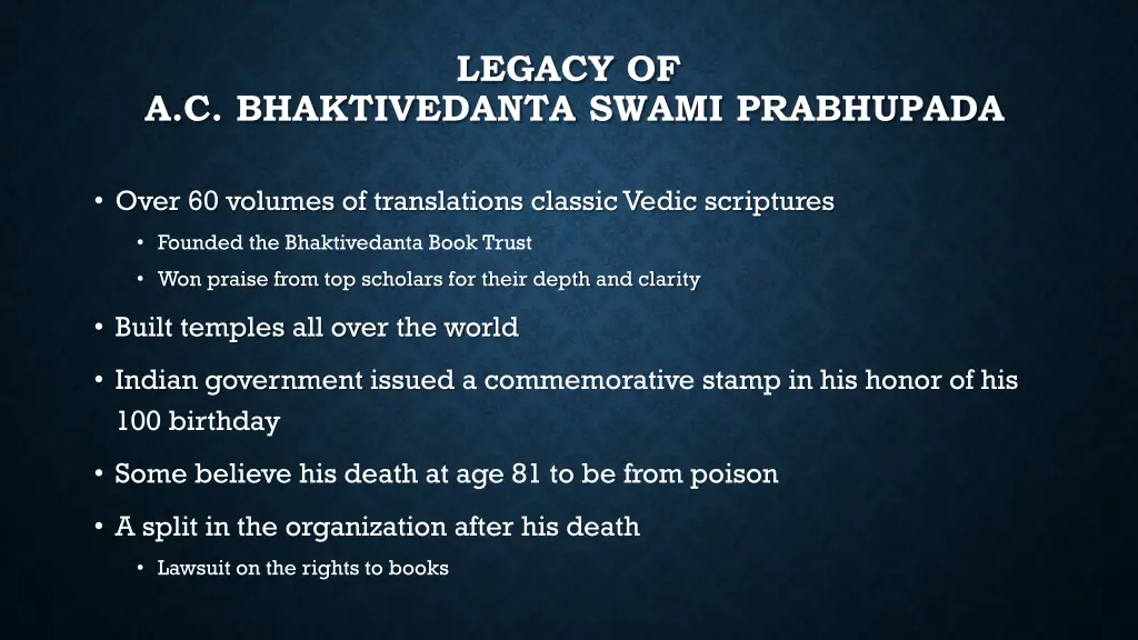 legacy of