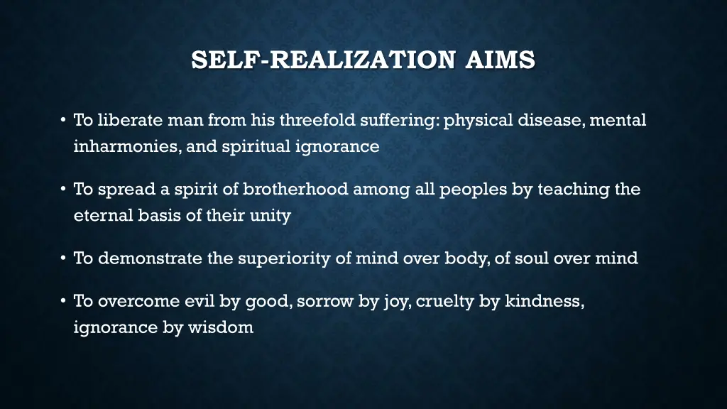 self realization aims 1