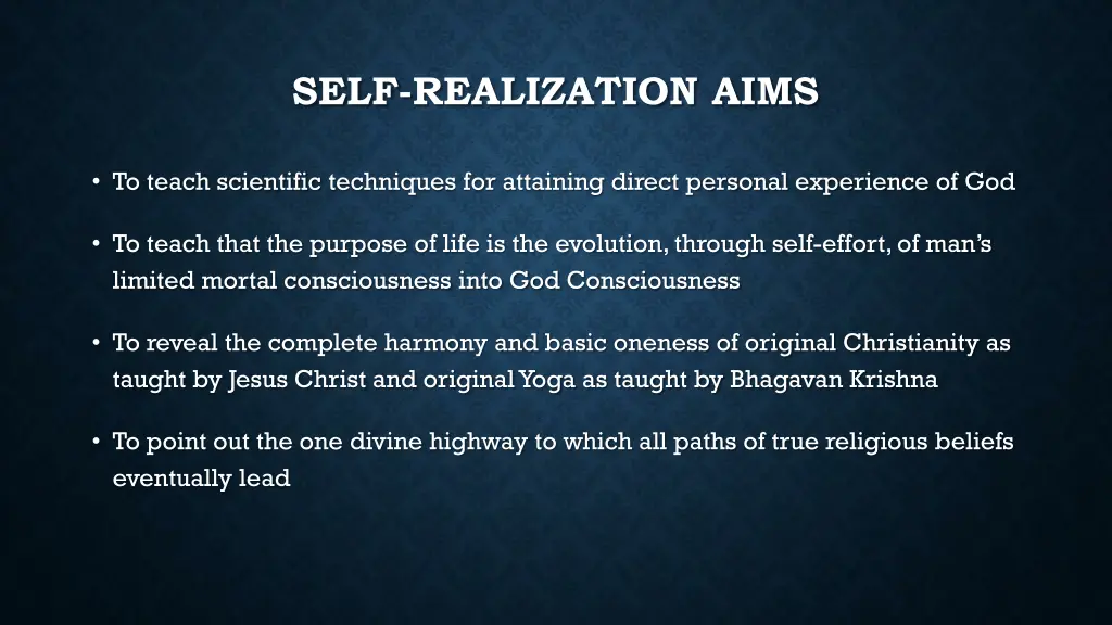 self realization aims