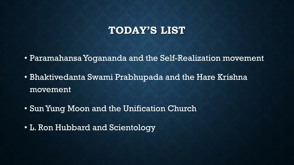 today s list