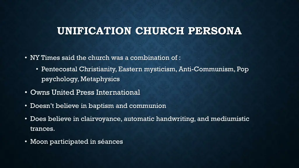 unification church persona