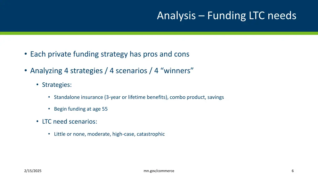analysis funding ltc needs