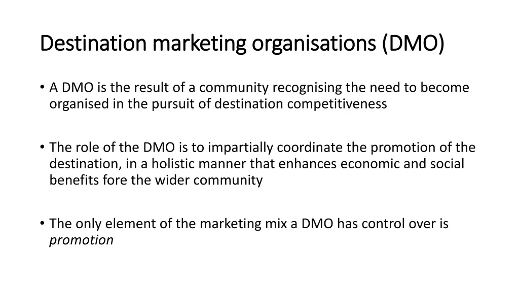 destination marketing organisations