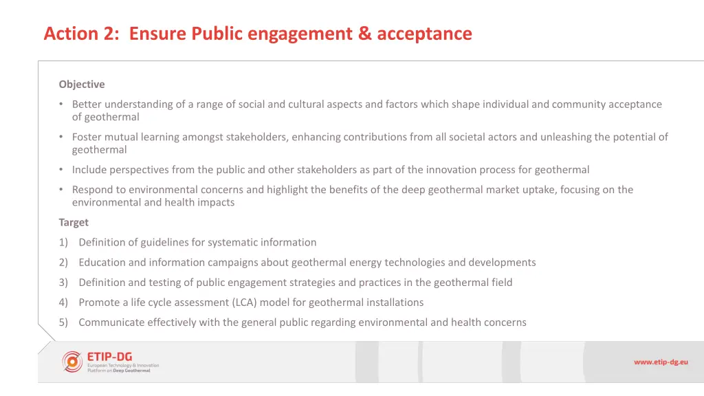 action 2 ensure public engagement acceptance