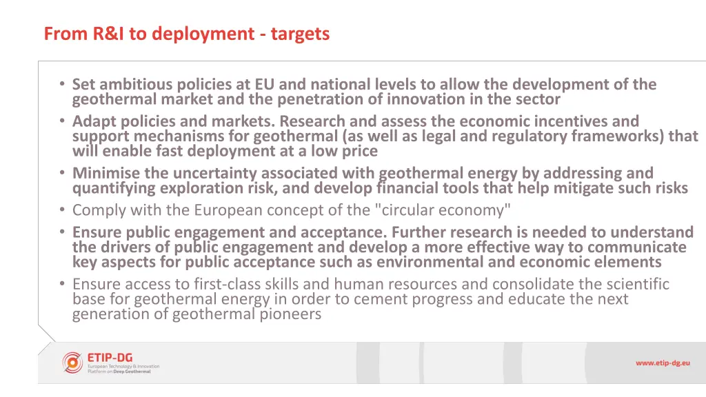 from r i to deployment targets