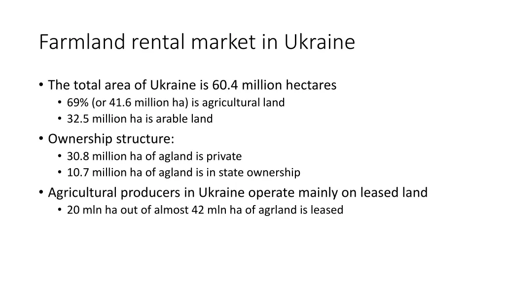 farmland rental market in ukraine