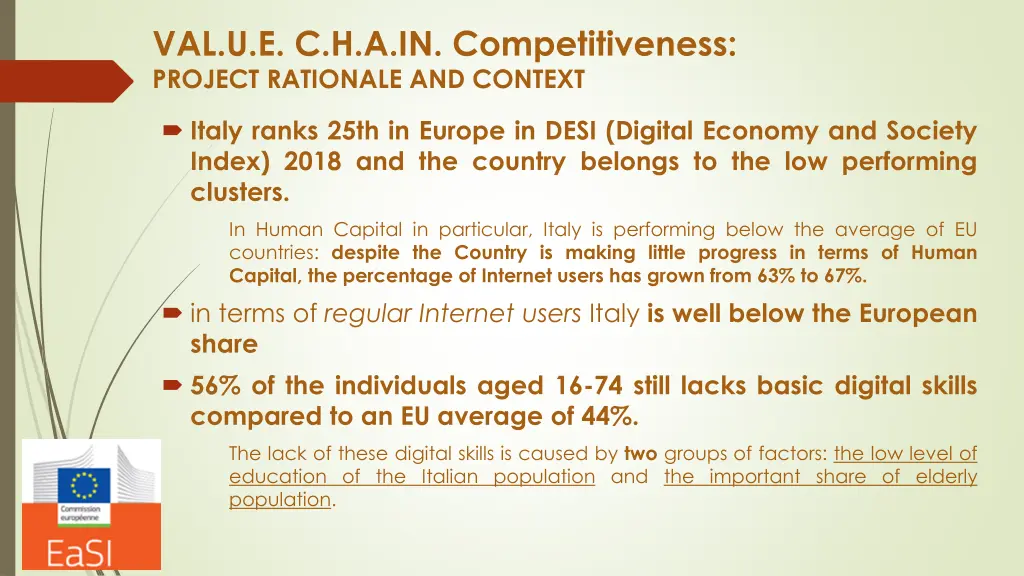 val u e c h a in competitiveness project