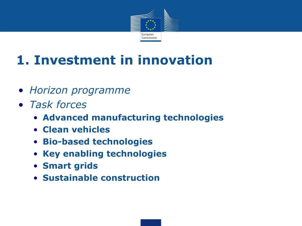 1 investment in innovation