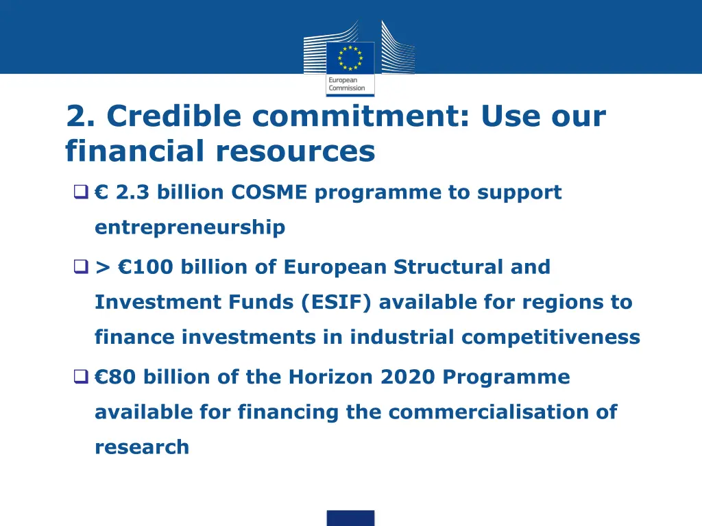 2 credible commitment use our financial resources