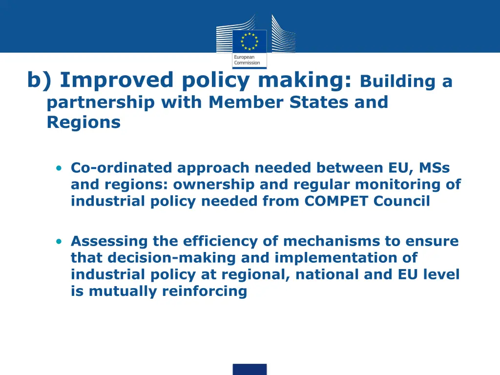 b improved policy making building a partnership
