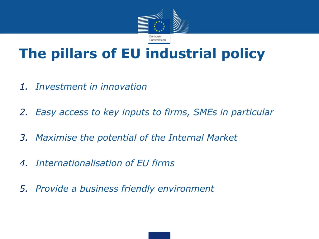 the pillars of eu industrial policy