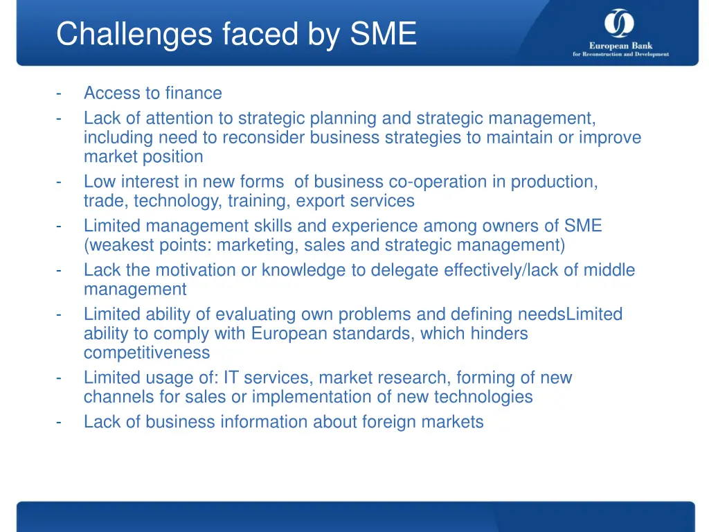 challenges faced by sme