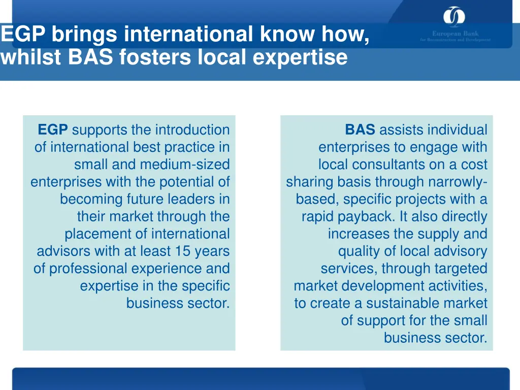 egp brings international know how whilst
