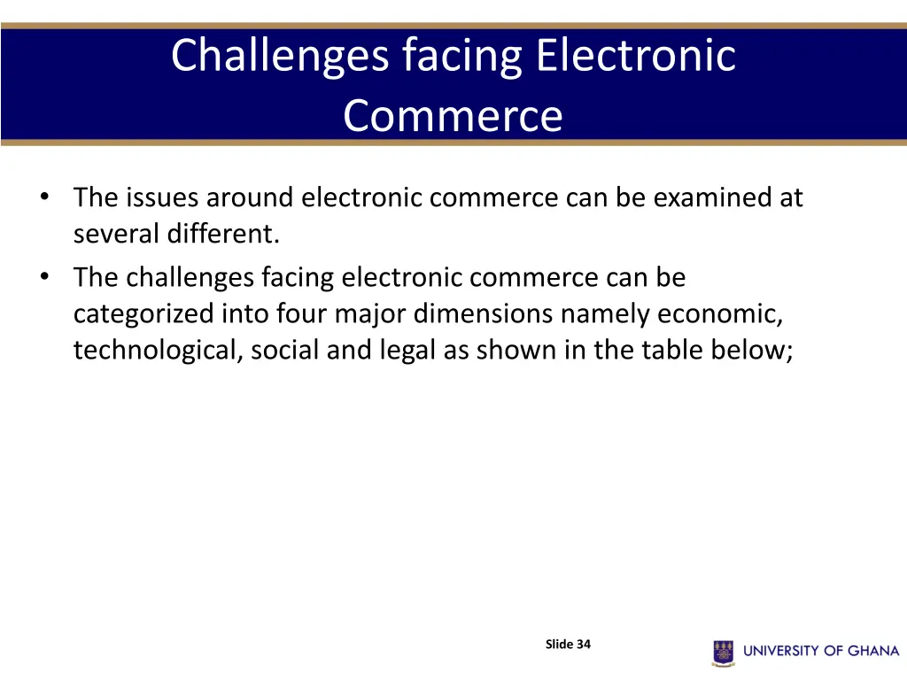 challenges facing electronic commerce