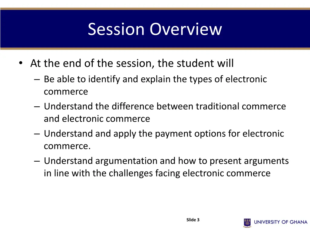 session overview 1