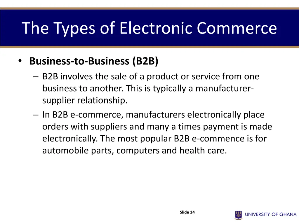 the types of electronic commerce 1