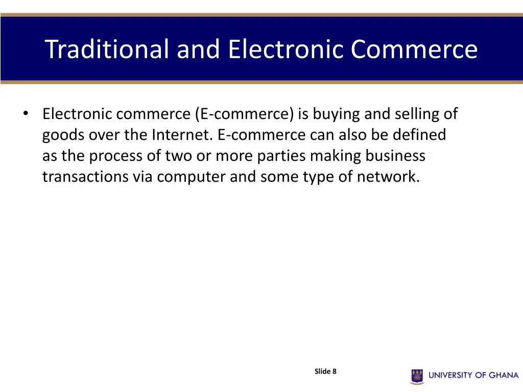 traditional and electronic commerce