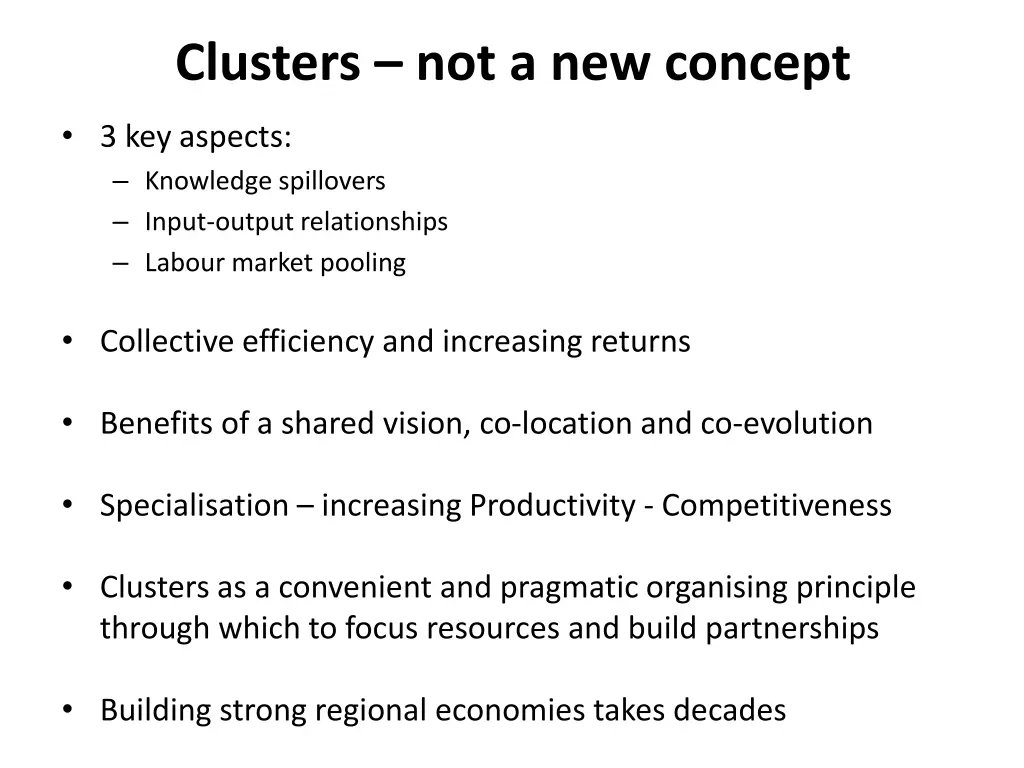 clusters not a new concept 1