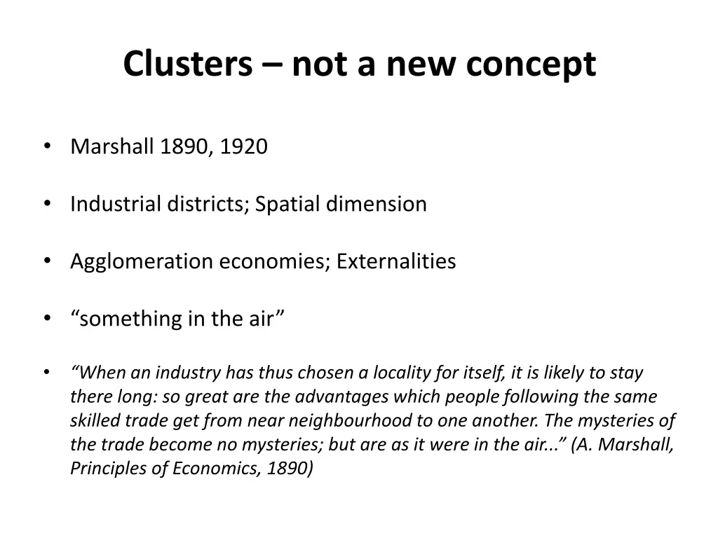 clusters not a new concept