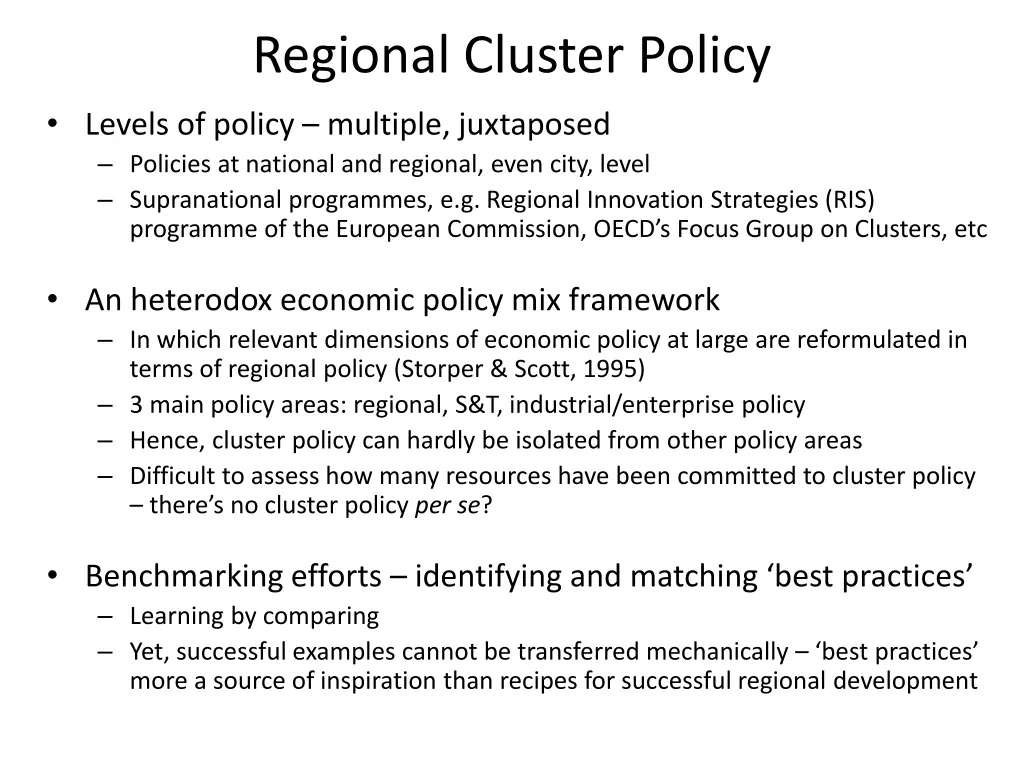 regional cluster policy 1