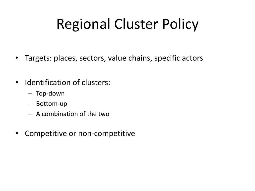 regional cluster policy 2