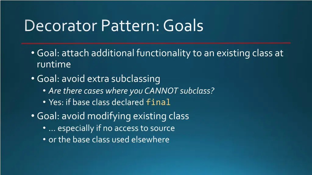 decorator pattern goals